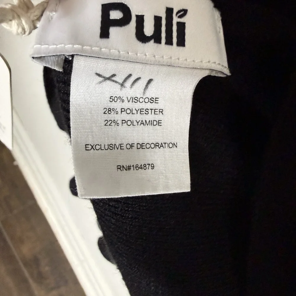 New Puli Black Soft‎ Wrap Poncho Elegant Classic Minimalist Women's One Size